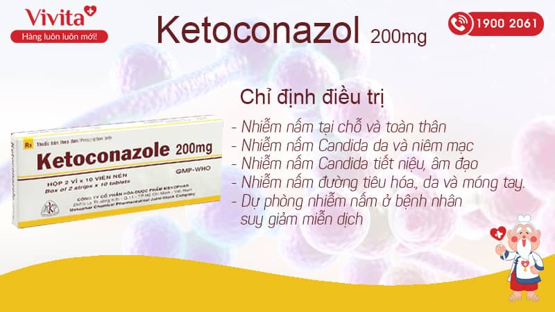 chỉ định điều trị ketoconazol