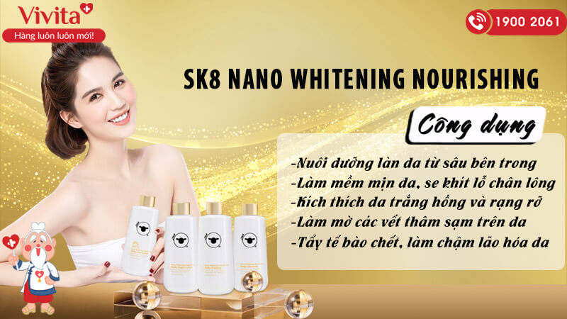 Công dụng sữa tắm SK8 Nano Whitening Nourishing