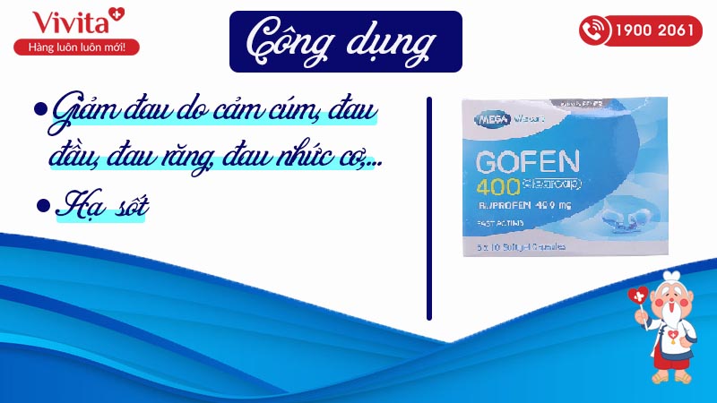 Công dụng của thuốc giảm đau, kháng viêm Gofen 400mg