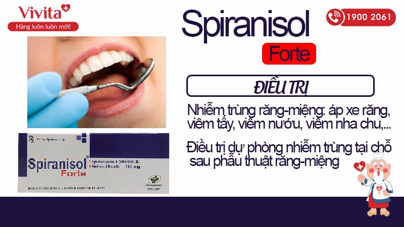 Công dụng của thuốc kháng sinh Spiranisol Forte 
