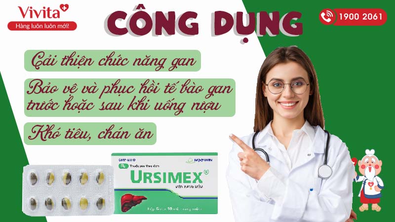 Công dụng của thuốc trị bệnh gan, mật Ursimex