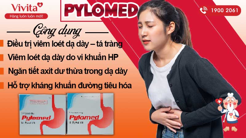 Công dụng của thuốc trị viêm loét dạ dày Pylomed