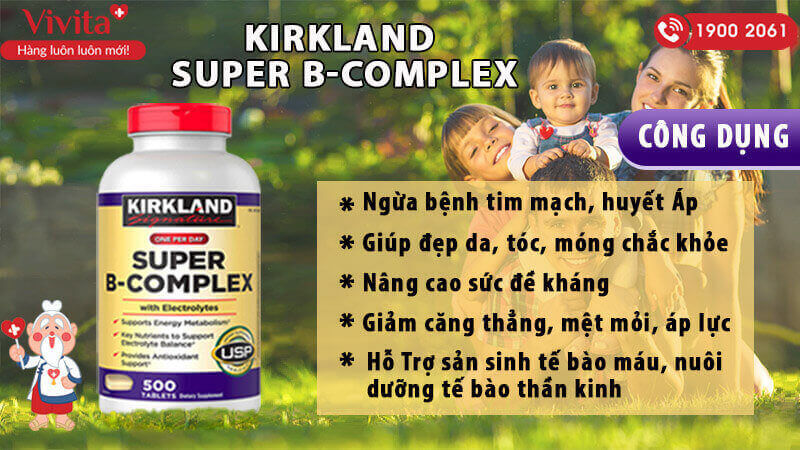 Công dụng viên uống dưỡng chất Kirkland Super B Complex