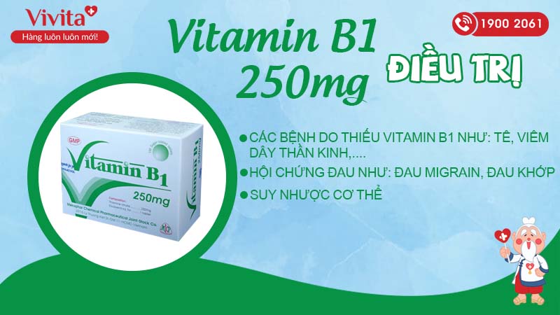 Công dụng Vitamin B1 250mg Mekophar 