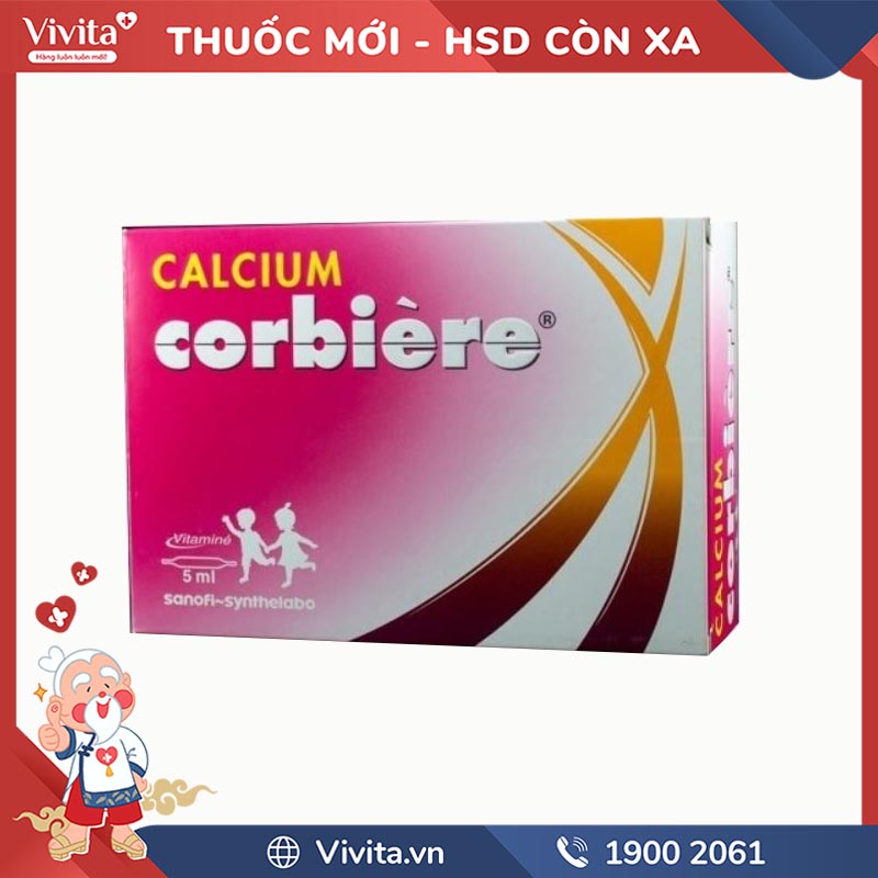 Thuốc bổ sung canxi cho bé Calcium Corbière 5ml | Hộp 30 ống