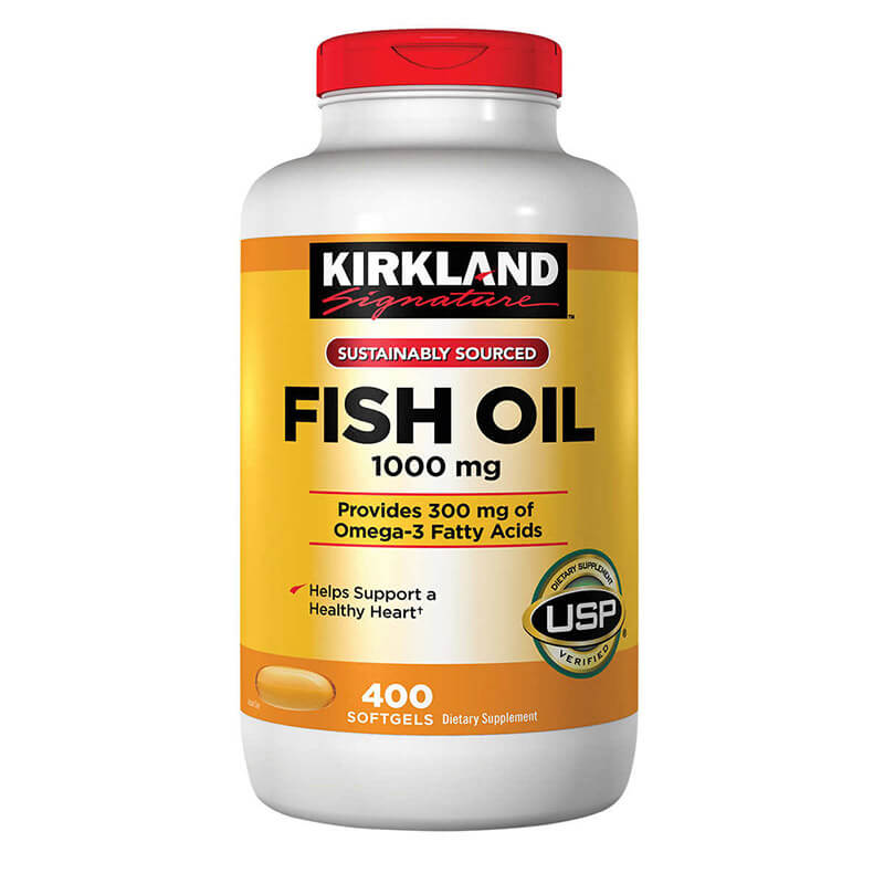 Viên Uống Kirkland Fish Oil 1000mg Hỗ Trợ Cải Thiện Sức Khỏe Tim Mạch | Hộp 400 Viên