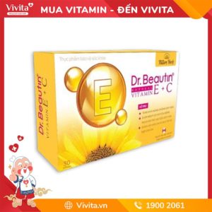 Viên Uống Dr.Beautin-Natural Vitamin E + C Hỗ Trợ Chống Lão Hóa Da (Hộp 30 Viên)