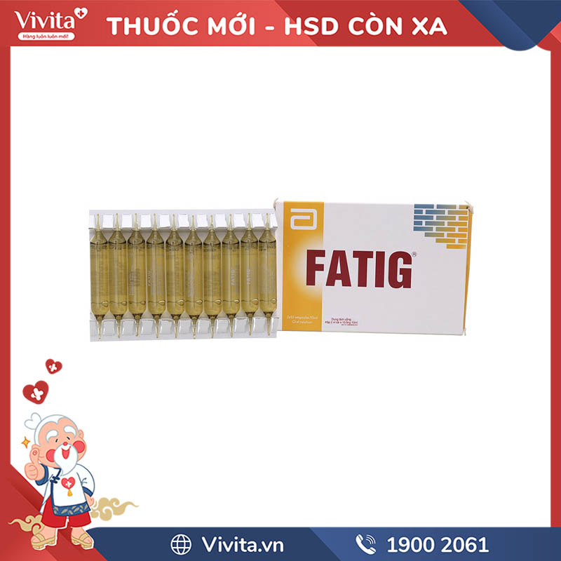 Dung dịch uống bổ sung canxi,magie Fatig | Hộp 20 ống