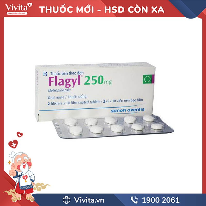 Thuốc trị nấm Flagyl 250mg | Hộp 20 viên