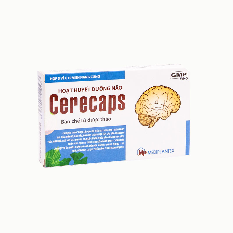 Hoạt huyết dưỡng não Cerecaps | Hộp 30 viên