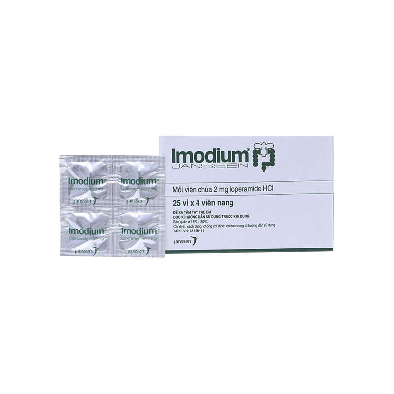 Thuốc trị tiêu chảy Imodium 2mg l Hộp 100 viên