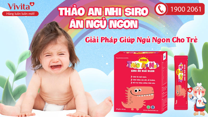 Kids Thảo An Nhi Siro Ăn Ngủ Ngon Cho Bé (Hộp 20 gói)