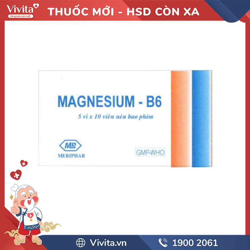 Thuốc Magnesium B6 Mebiphar l Hộp 50 viên