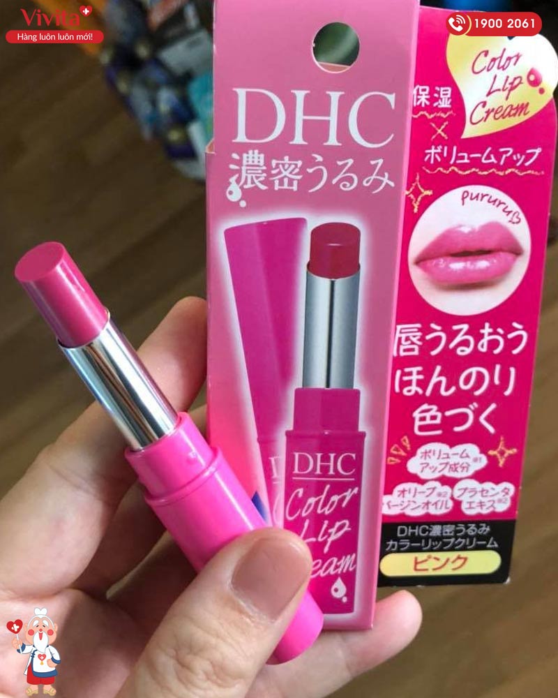 Son Dưỡng Màu DHC Pure Color Lip Cream PK101 Dưỡng Ẩm, Làm Hồng Môi Thỏi 1.4 gram