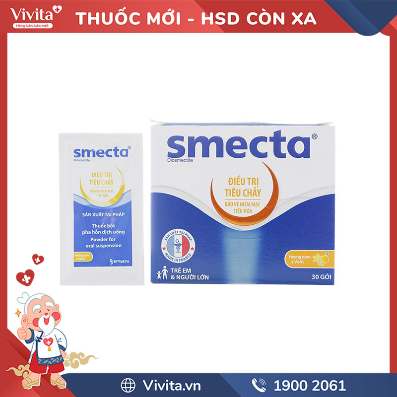 Thuốc trị tiêu chảy Smecta l Hộp 30 gói