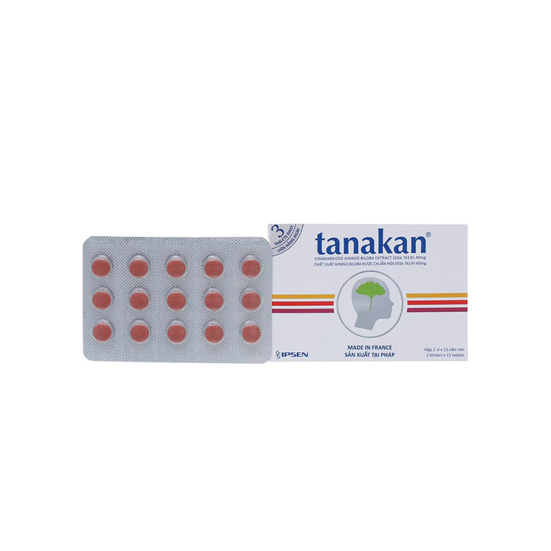 Thuốc tuần hoàn máu não Tanakan | Hộp 30 viên