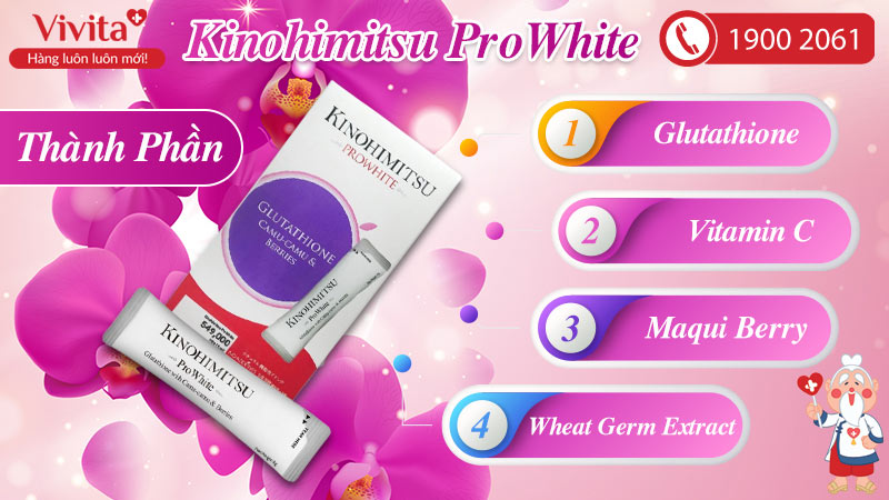 Kinohimitsu Prowhite Hỗ trợ ngăn ngừa lão hóa Hộp 10 gói