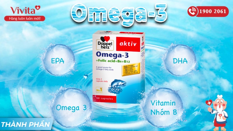 thanh phan Omega 3 Acid folic B6 B12