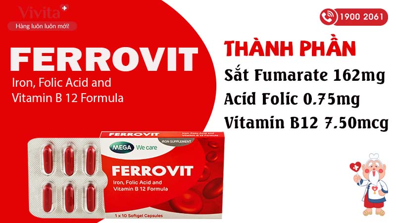 Thành phần thuốc ferrovit hộp 50 viên