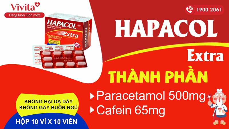 Thành phần Thuốc giảm đau, hạ sốt Hapacol extra