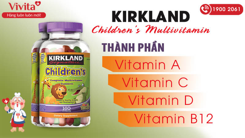 Thành phần kẹo dinh dưỡng Kirkland Children’s Multivitamin