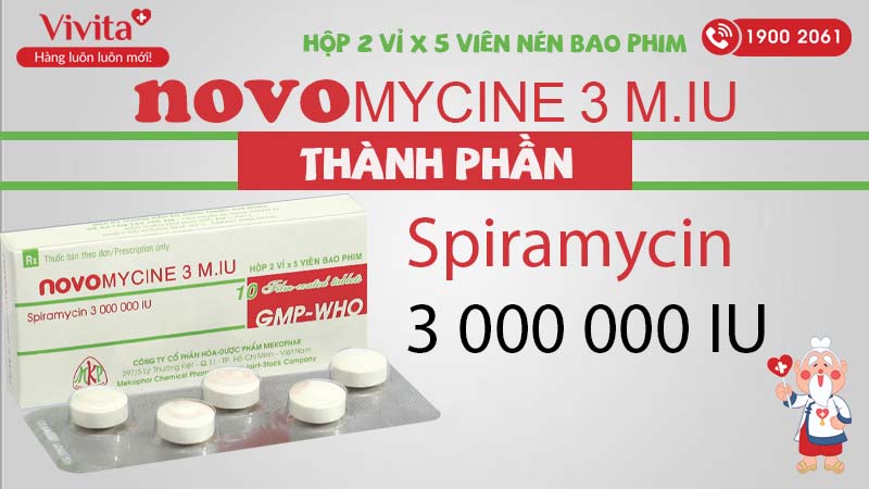 Thành phần thuốc kháng sinh novomycine 3M.IU