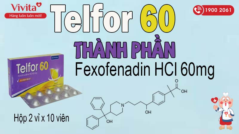 Thành phần thuốc chống dị ứng Telfor 60