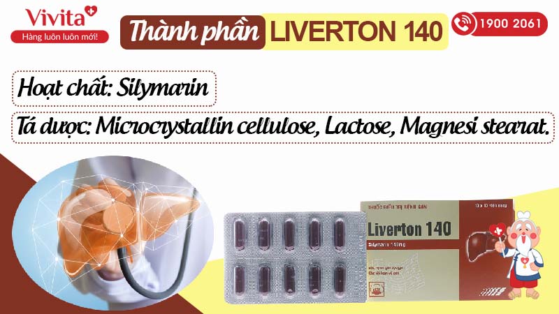 Thành phần thuốc trị bệnh gan Liverton 140