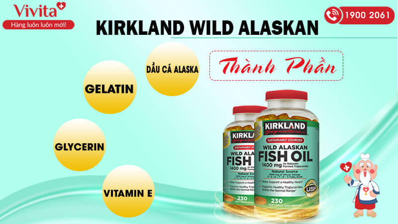 Thành phần viên uống dầu cá Kirkland Wild Alaskan