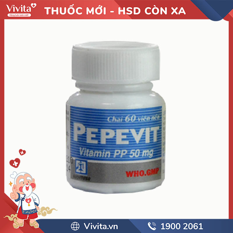 Thuốc bổ sung vitamin Pepevit 50mg | Chai 100 viên