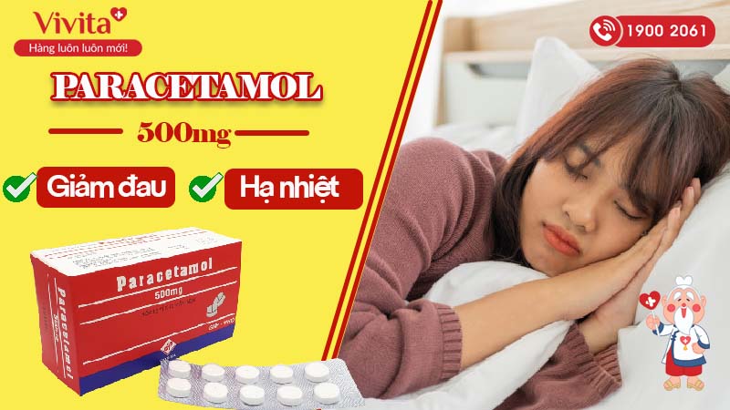 Thuốc giảm đau, hạ sốt Paracetamol 500mg Vidipha