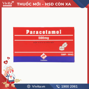 Thuốc giảm đau, hạ sốt Paracetamol 500mg Vidipha | Hộp 100 viên