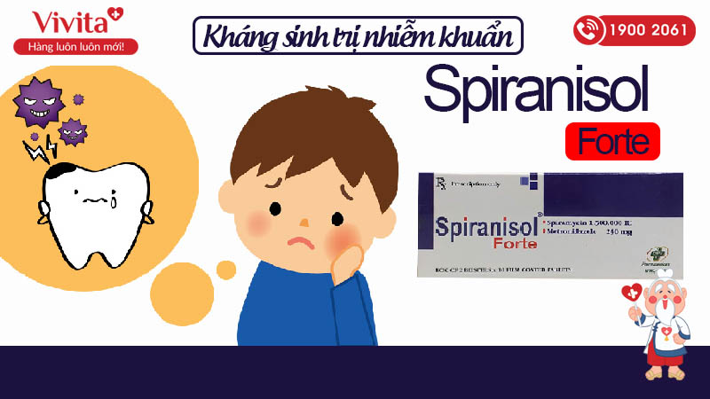Thuốc kháng sinh trị nhiễm trùng Spiranisol Forte 