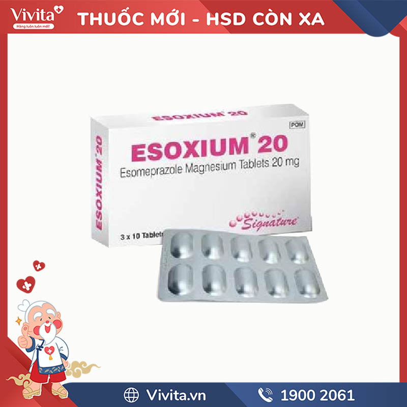 Thuốc trị loét dạ dày Esoxium 20 | Hộp 20 viên