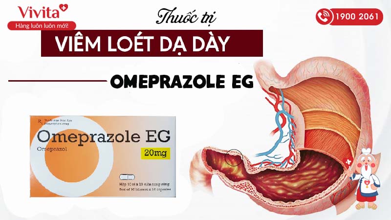 Thuốc trị viêm loét dạ dày Omeprazole EG 