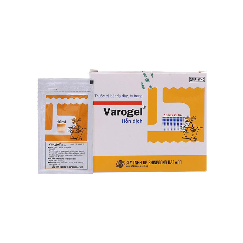 Thuốc trị loét dạ dày, tá tràng Varogel 10ml | Hộp 20 gói