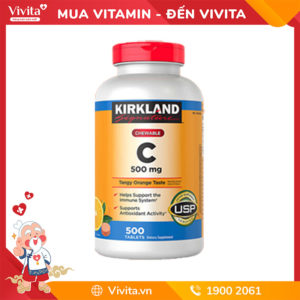 Viên Nhai Kirkland Vitamin C Tăng Cường Hệ Thống Miễn Dịch Cho Cơ Thể | Hộp 500 Viên