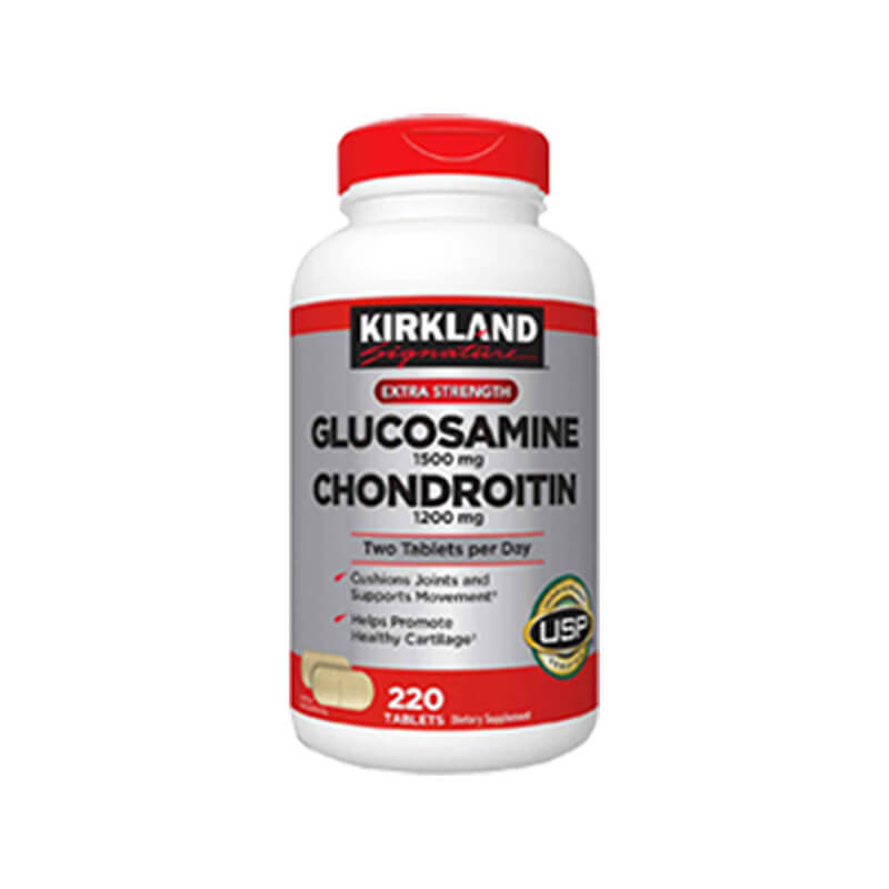 Viên Uống Kirkland Glucosamine Chondroitin Hỗ Trợ Cải Thiện Chức Năng Xương Khớp (Hộp 220 Viên)