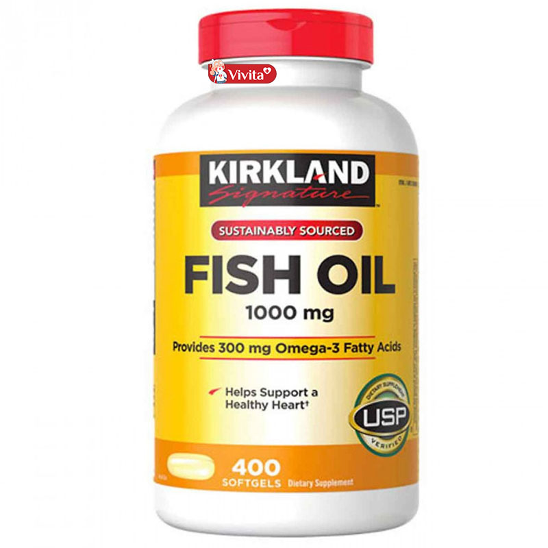 Viên uống bổ mắt Dầu Cá Kirkland Fish Oil Omega-3 1000mg của Mỹ