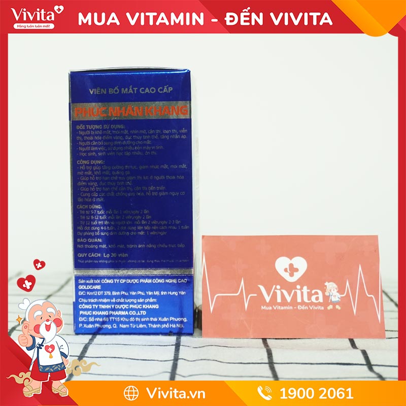 Viên Uống Phúc Nhãn Khang Hỗ Trợ Bảo Vệ Mắt | Hộp 30 viên