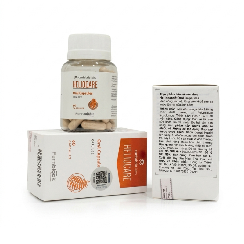 Viên Uống Chống Nắng Heliocare - Hỗ Trợ Bảo Vệ Da Khỏi Tia UV| Hộp 60 Viên