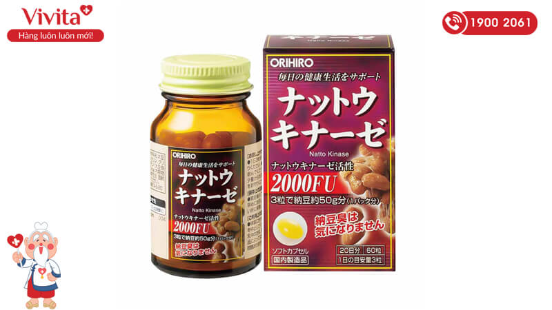 Thuốc phòng tai biến Nattokinase 2000FU Orihiro của Nhật Bản