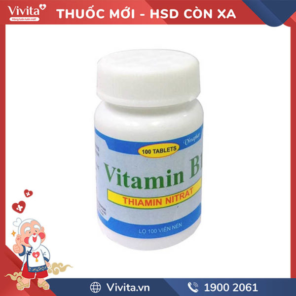 Thuốc bổ sung vitamin B1 50mg Vinaphar Chai 100 viên Nhà thuốc Vivita
