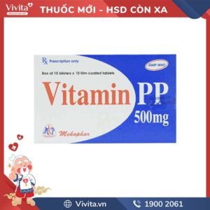 Thuốc bổ sung vitamin PP 500mg Mekophar | Hộp 100 viên