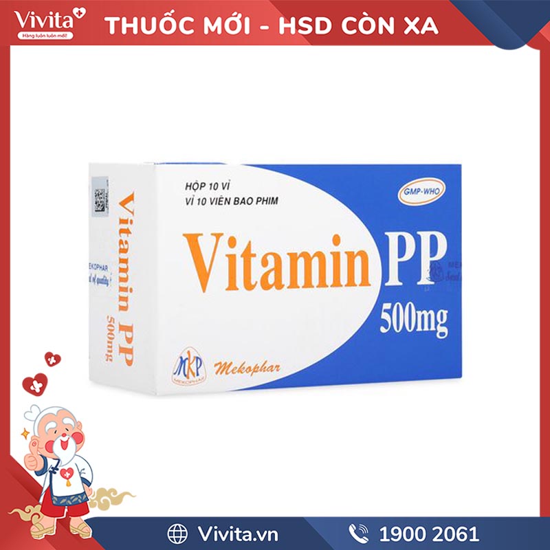 Thuốc bổ sung vitamin PP 500mg Mekophar | Hộp 100 viên