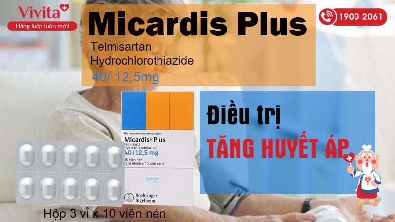 Công dụng Thuốc trị tăng huyết áp Micardis Plus 40/12.5 mg
