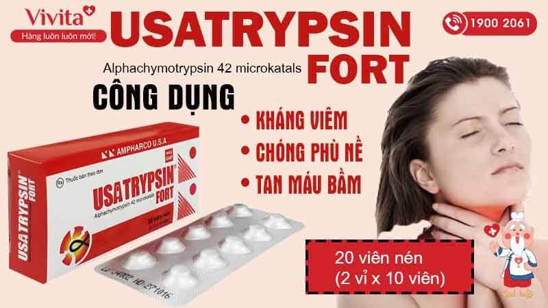 Công dụng thuốc usatrypsin fort
