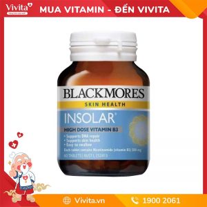 Blackmores Insolar High Dose Vitamin B3 500mg Hỗ Trợ Bổ Sung Vitamin B3 Cho Cơ Thể | Hộp 60 Viên