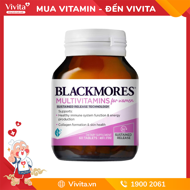 Blackmores Multivitamin For Women Hỗ Trợ Bổ Sung Vitamin Cho Phụ Nữ | Hộp 60 Viên