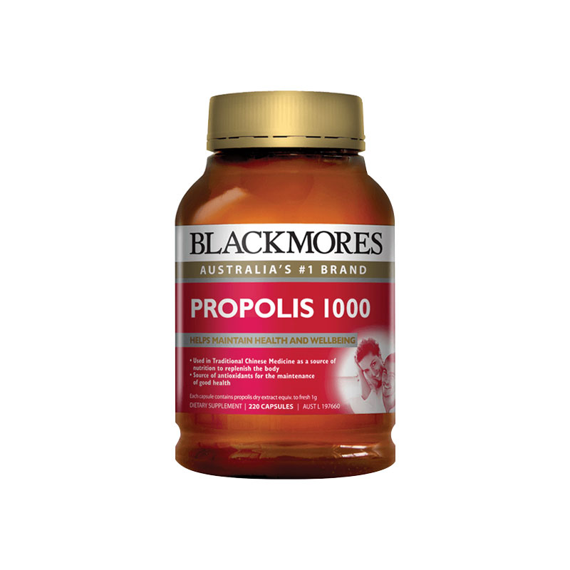 Blackmores Propolis 1000mg Hỗ trợ làm lành vết thương từ Keo ong của Úc (Hộp 220 viên)
